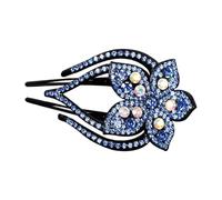 Clip Capelli a Becco d' Eleganti Fiori in Resina e Strass
