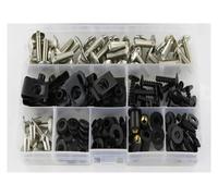 Clip carrozzeria Kit Bulloni Carenatura Completa Moto Rondella Clip Fissaggio Viti Dado Nero Argento Per YZF R125 YZF-R125 2008-2018(Argento)