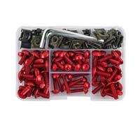 Clip carrozzeria Per CBR600F F2 F3 F4 F4i CBR600RR CBR900RR CBR1000F CBR1000RR CBR1100XX 155PCS Universale Moto Carrozzeria Carenatura Bulloni(ROSSO)