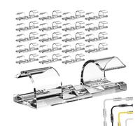 Clip Cavi Adesive - 3x1,1x0,7cm Supporto Organizzatore Cavo Magnetico, Gestione Cavi A Molla Rotazione 360° | Supporto Organizzatore Cavis Scrivania Per Gestione, Sotto Scrivania Comodino Portacavi