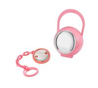 Clip Ciuccio con Catenella Portaciuccio e Box Portaciucciotto con Inserto in Argento PVD Lucido Personalizzabile con Incisione del Nome del Bambino - Regalo per la Nascita o il Battesimo Rosa