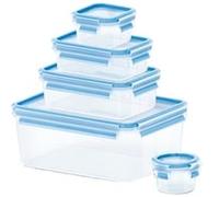 Emsa Clip & Close 017032508568 Contenitore Salvafreschezza, Plastica, Set 5 Pezzi, 0.15/0.25/0.55/1.00/3.70 l