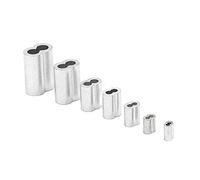 Clip con manicotto a crimpare in alluminio, Crimpatrici for cavi in alluminio a doppio foro, misure multiple, confezione da 273(3.0mmX10pcs)
