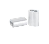 Clip con manicotto a crimpare in alluminio, Manicotti for crimpatura cavi in alluminio a doppio foro, forma 8, terminali for cavi da M1 a M12, argento(M3)