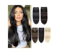 Clip da 10-26 pollici nelle estensioni dei capelli umani Clip for capelli brasiliani Remy da 8 pezzi nelle estensioni Estensioni dei capelli lisci a doppia trama con 18 clip Facile installazione e rim