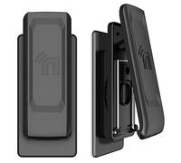 Clip da cintura universale per telefono cellulare, confezione da 2, attacco Nakedcell per telefono cellulare, smartphone, iPhone, iPod Touch/Nano, telecomando Apple TV, Garage Clicker, ecc. (rotazione a cricchetto a 360 e cavalletto)