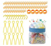 Clip da cucito - Set completo organizer per filo | Barattolo puntaspilli con fermagli per tessuto da cucire | Per principianti, adulti, anziani, ricamo, lavoro a maglia, progetti in studio e viaggi