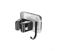 Clip da parete per mocio e scopa con gancio per un'organizzazione efficiente della casa in bagno, armadio, cucina e garage (singolo trasparente)