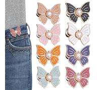 Clip da Stringere la Vita dei Pantaloni Regolabile | 8 Pezzi Regolabili a Forma di Farfalla, Fermagli Decorativi da Abito | Clip Stringitore Per Pantaloni | per maglione camicetta cardigan jeans vesti