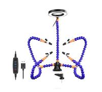 Clip da tavolo for saldatura Supporto for PCB Lente d'ingrandimento 3X con luce a LED Saldatura Mano d'aiuto Braccio flessibile Morsetto for utensile manuale for per la riparazione della saldatura