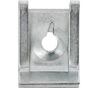 Clip Dado a pinza, 0,5 a 4 mm, spessore lamiera, 4,8 mm, vite diametro, 20 x 14 mm, confezione da 25