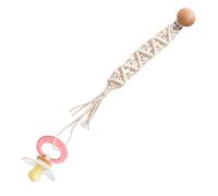 Clip Del Ciuccio - Boho Cotton Rope Pacifier Clip | Porta Del Ciuccio Fatto A Mano Con Clip Di Legno Per Bambini, Bambini, Attaccamento Sicuro Per Bottiglie Di Latte, Elegante E Sicuro Per Bambini Che