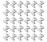 Clip del Raccoglitore 30 Pezzi Piccole Clip da Graffetta in Metallo per Bulldog per Sacchetti di Cibo, Immagini Foto, Artigianato Artistico, Home Office Supply 20mm (Argento)