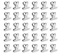 Clip del Raccoglitore 30 Pezzi Piccole Clip da Graffetta in Metallo per Bulldog per Sacchetti di Cibo, Immagini Foto, Artigianato Artistico, Home Office Supply 20mm (Argento)