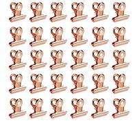 Clip del Raccoglitore 30 Pezzi Piccole Clip da Graffetta in Metallo per Bulldog per Sacchetti di Cibo, Immagini Foto, Artigianato Artistico, Home Office Supply 20mm (Oro rosa)