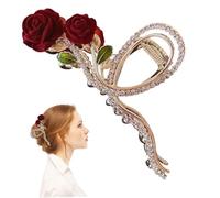 Clip di artigli di fiori Atmello in metallo in stile rosa Claw grande morsetto per capelli di strass per capelli Non slittati Non slittanti Accessori per acconciatura mascella per capelli per capelli