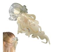 Clip di artiglio di acetato - Flending per capelli grandi, accessorio per temi marittimi | Design a forma di gelatina vintage, forte presa per coda di cavallo spessa, stile quotidiano, gite casual, ev
