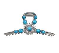 Clip Di Artiglio Di Pietra Blu: Accessorio Di Capelli Vintage, Clip Di Artiglio Dei Capelli Floreale Decorativo | Design Elegante, Supporto Per Capelli Gemma Stile Occidentale Senza