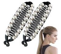 Clip di banane per capelli sottili, clip per capelli di banana per donne, Clip per capelli Double Banana Cotail Holder, 2x barretta non slip, per lo stile classico per una pettina sottile e sottile