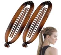 Clip di banane per capelli sottili, clip per capelli di banana per donne,Clip per capelli Double Banana Cotail Holder | 2x barretta non slip, per lo stile classico per una pettina sottile e sottile