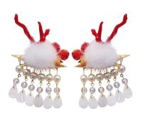 Clip di capelli della ragazza Loong Horn Pompon Corno di Drago Tornante Divertente Copricapo Per Loong Per Bambini Mollette Clip