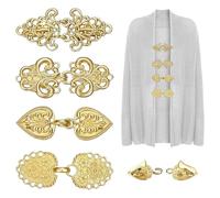 Clip di cardigan,4 pezzi clip di abito dorato,clip in metallo per indumenti,spilla dorata,clip di riduzione del décolleté,spilla retrò di riduzione del décolleté, spille e spille da donna - 4 stili,