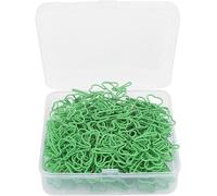 Clip di carta verde, graffette decorative per ufficio, scuola, casa, graffette in acciaio inox con scatola portaoggetti, graziose graffette per organizzare appunti, ricevute, ricette, 100 pezzi
