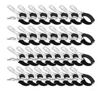 Clip di copertura per piscina, in acciaio inox, copertura invernale resistente, morsetti di fissaggio, con manicotti protettivi, per piscine fuori terra con bordi duri lunghi 11,9 cm (30 pezzi nero)