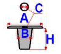Clip di fissaggio, modanature ROMIX ROM A11751, 10 Pezzo