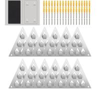 Clip di fissaggio per pannello acustico - Supporti triangolari da 12 pezzi 6 gambe | Kit di montaggio su pannello insonorizzato | Stabilizzazione del muro | Accessorio per l'isolamento acustico per uf