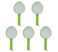Clip di plastica riutilizzabili per sigillare alimenti con beccuccio versatore, ideali per snack, ufficio e viaggi, colore verde, confezione da 5 pezzi, 13x4,5 cm.