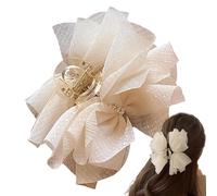 Clip di prua in chiffon, artigli di prua | Grandi clip a prua per capelli Non scalette Black o nero | Gadget in maglia di pizzo per occasioni speciali