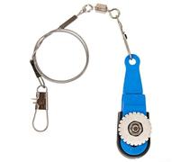 Clip di rilascio per pesca a traina, accessori per downrigger e outrigger, tensione regolabile per acqua dolce e salata (blu bianco piccolo con filo di acciaio)