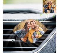 Clip di sfiato per auto con foto personalizzata, clip di sfiato per auto dal profumo fresco, con ornamento per auto con foto, per uomini donne adolescenti, festa del papà per papà marito