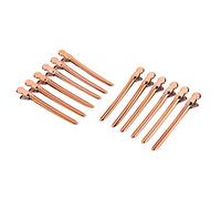 Clip di stile tintura per capelli in acciaio inossibile Hairpins 12pcs Carmine Salon (Oro rosa)
