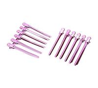 Clip di stile tintura per capelli in acciaio inossibile Hairpins 12pcs Carmine Salon (Rosa viola)