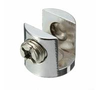 Clip di supporto per mensole in vetro, set da 10 pezzi, finitura cromata lucida per 6 vetri da 12 mm (8-10 mm)