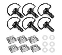 Clip di svolta a d-ring rapido universale 19mm per fiera della gara motociclistica Scooter Off-Road Compatibile con la maggior parte dei modelli(6pcs Black)