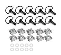 Clip di svolta a d-ring rapido universale 19mm per fiera della gara motociclistica Scooter Off-Road Compatibile con la maggior parte dei modelli(10pcs Black)