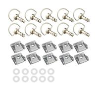Clip di svolta a d-ring rapido universale 19mm per fiera della gara motociclistica Scooter Off-Road Compatibile con la maggior parte dei modelli(10pcs Silver)
