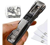Clip Dispenser Stapler - Push Paper Clamp | 11.5x2.5cm Binding Tool with Portable Feature, Abs Metal Construction Device with Smooth Function, Home Office Supply for Classroom Desktop Documents