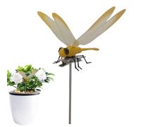 Clip Dragonfly 3D - Pali di dragonfly con bastoncini | Sculture e statue del giardino | Ornamenti del patio percorso impermeabile per cortile, decorazione di vaso di fiori