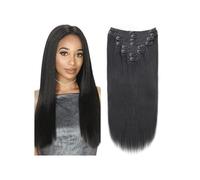 Clip dritta Yaki nelle estensioni dei capelli 8 pezzi Estensioni dei capelli umani neri naturali Clip for capelli lisci crespi brasiliani Remy nelle estensioni for le donne (240 g) Facile installazion