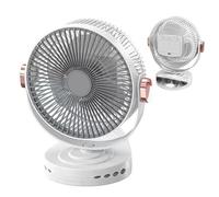 Clip Fan - Clip On Personal Fan, 8 Inch Hangable Adjustable Speed Quiet USB Standing Breeze Maker with Light, Portable Cooling Fans for Bedroom Car Student Workshop Beach, 8.94x7.79x5.39 Inches