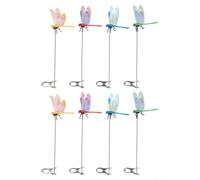 Clip finte a forma di libellula, 8 pezzi, supporto per cappelli, accessori da viaggio, borse da esterno, decorazione per cortile, deterrente contro le mosche, verde