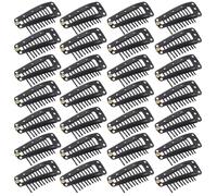 Clip Fissaggio Parrucche per Extension Chioma 3,3cm Metallo Nero 50 Pezzi | Ciocche e Tessuti, per Fissare e Cucire Basi, Flessibile, Resistente, Confezione da Cinquanta