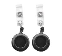 Clip for badge Porta bobina retrattile da 50 pezzi con bottone a pressione for carta d'identità e chiave in nero