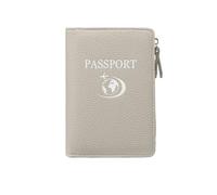Clip for biglietto aereo da viaggio con portafoglio for passaporto RFID multifunzionale transfrontaliero, comodo modello litchi portatile per Documenti di Viaggio(Light Grey)