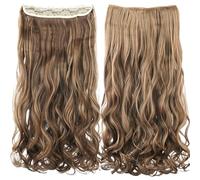 Clip for capelli sintetici nelle estensioni Pezzi ricci marroni finti for le donne