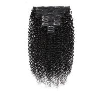Clip for capelli umani a onda profonda da 8-26 pollici nelle estensioni dei capelli Clip brasiliana in 8 pezzi/set Clip di colore nero naturale for capelli Remy Facile installazione e rimozione(22inch